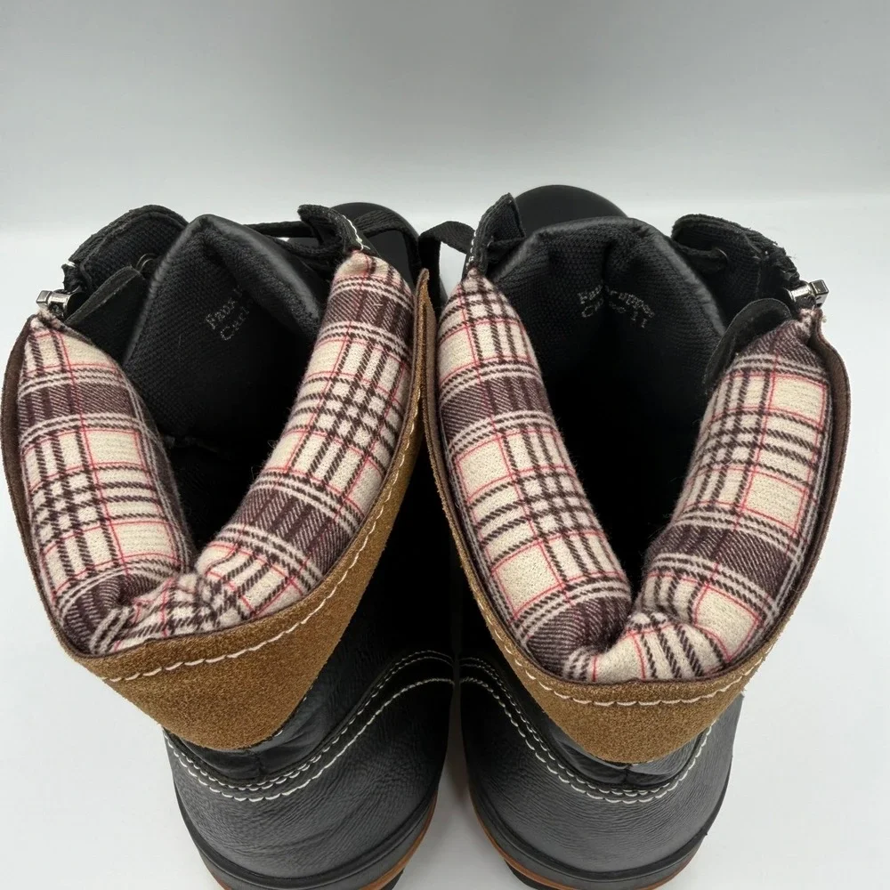 Carlos by Carlos Santana Solo Mens Black Faux Leather Plaid Boots Size 11